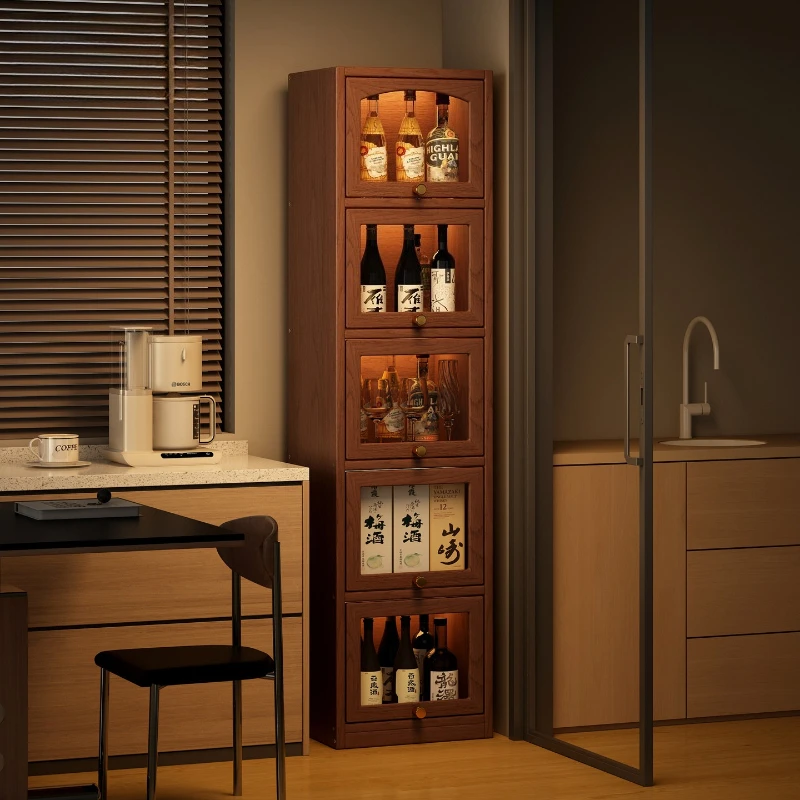 

Средневековый винный шкаф-витрина для гостиной, деревянный, для дома, мобильный бар, мебель для ресторана