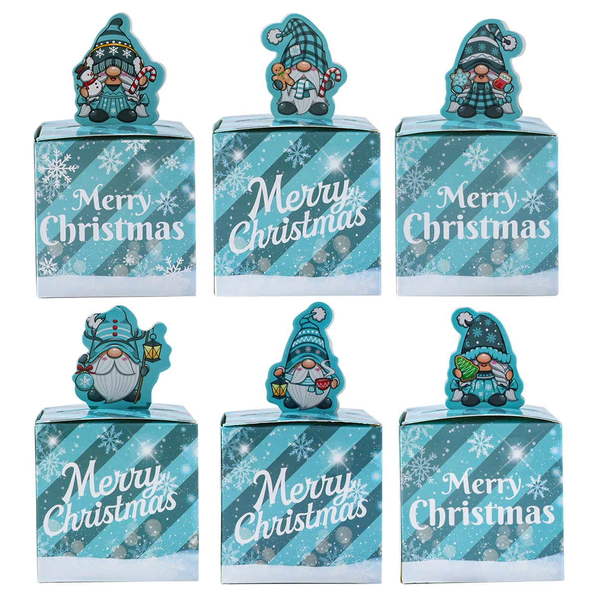 Christmas Snowflake Faceless Doll Candy Box Navidad Natal Noel Cookie Box Merry Christmas Decoration For Home 2024 New Year 2025