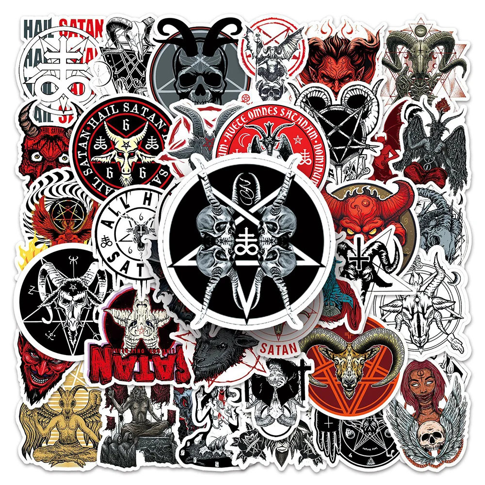 

10/30/50pcs Gothic Demon Satan Stickers Decals Waterproof DIY Graffiti Laptop Motorcycle Skateboard Car Cool Sticker Kids Toys