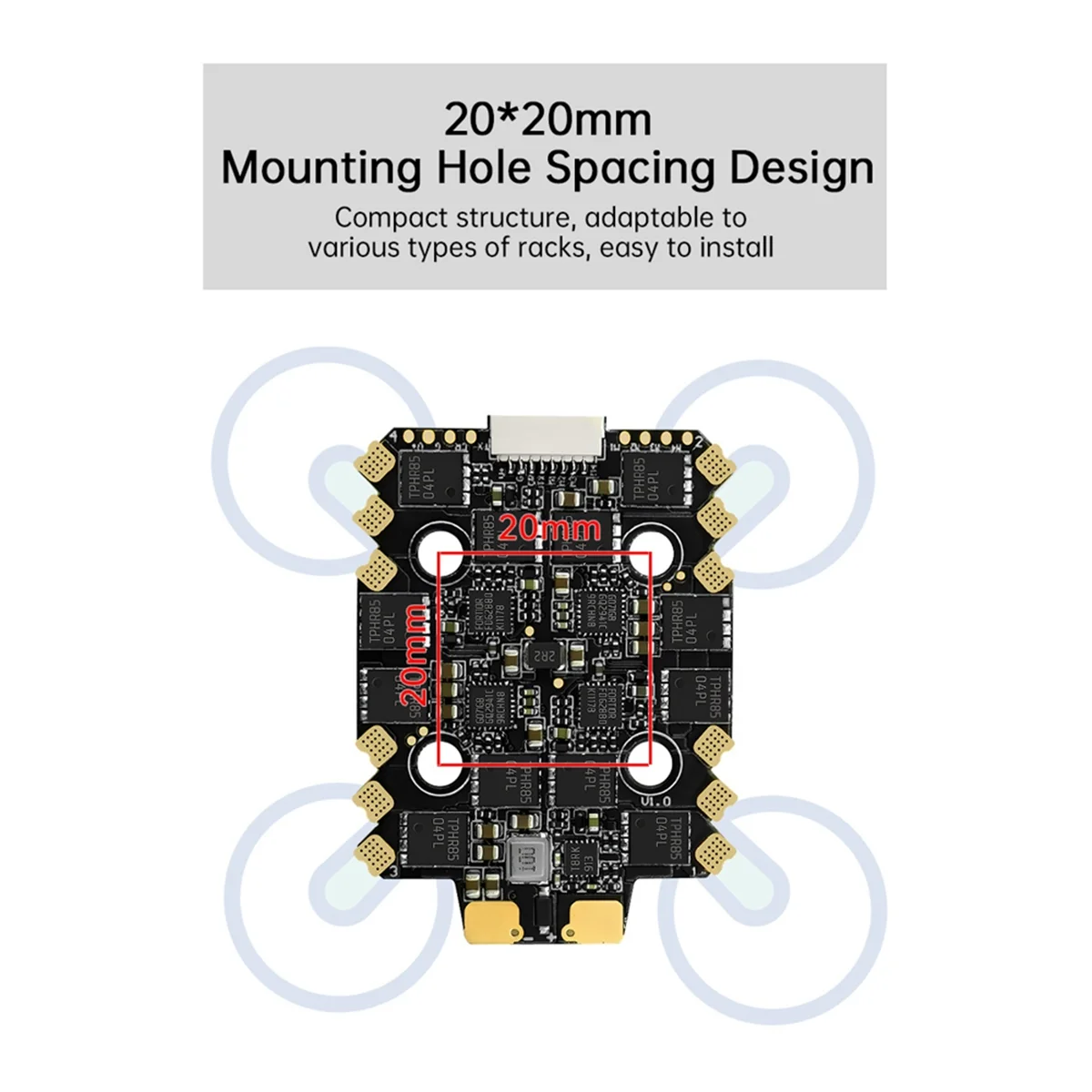 E70 G1 4-In-1 ESC 2-8S 70A BLHeli 32-Bit 128K UAV ESC for FPV Racing Supports Real-Time Updating of Motor Speed Data