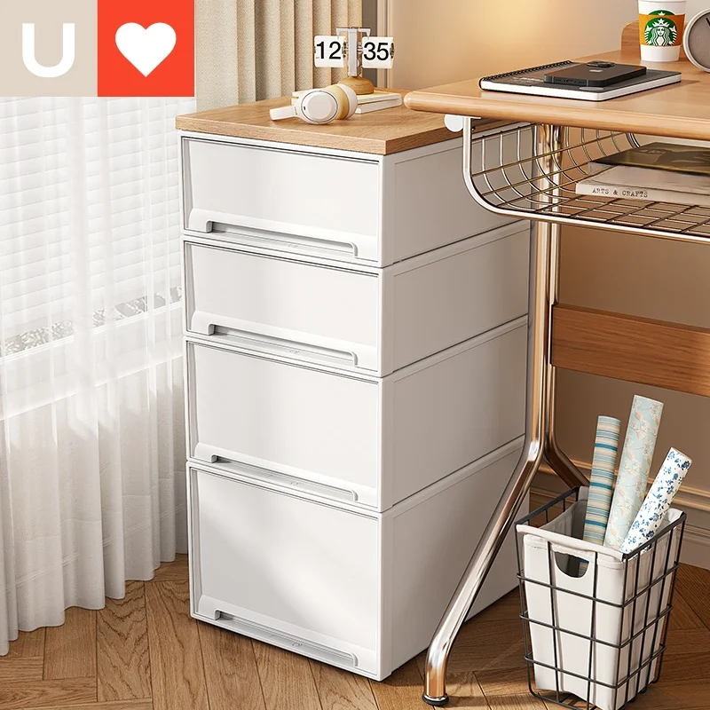 

Walnut Wood Storage Box Top Multi-Specin Wood Board Simple Sle Der Box Universal Space Organizer with Wheels