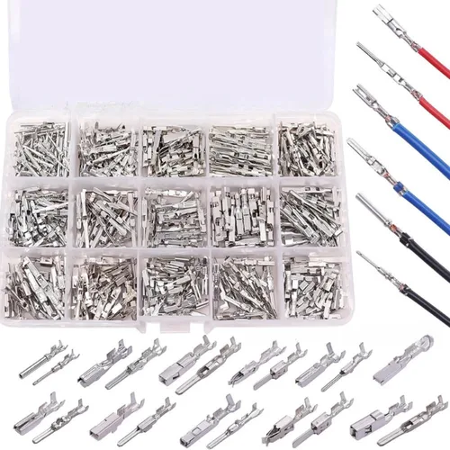 Cable de enchufes planos, 290 Uds., conectores surtidos de terminales, juego de terminales de conector de Cable en caja para coche, terminales de conectores de Cable de coche