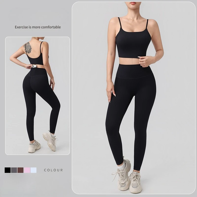 Yoga Suit Sports Set Gym Seamless High Impact Sports Bra Women's High Waist and Hips Tight Peach Buttocks Pants Women Sportswear