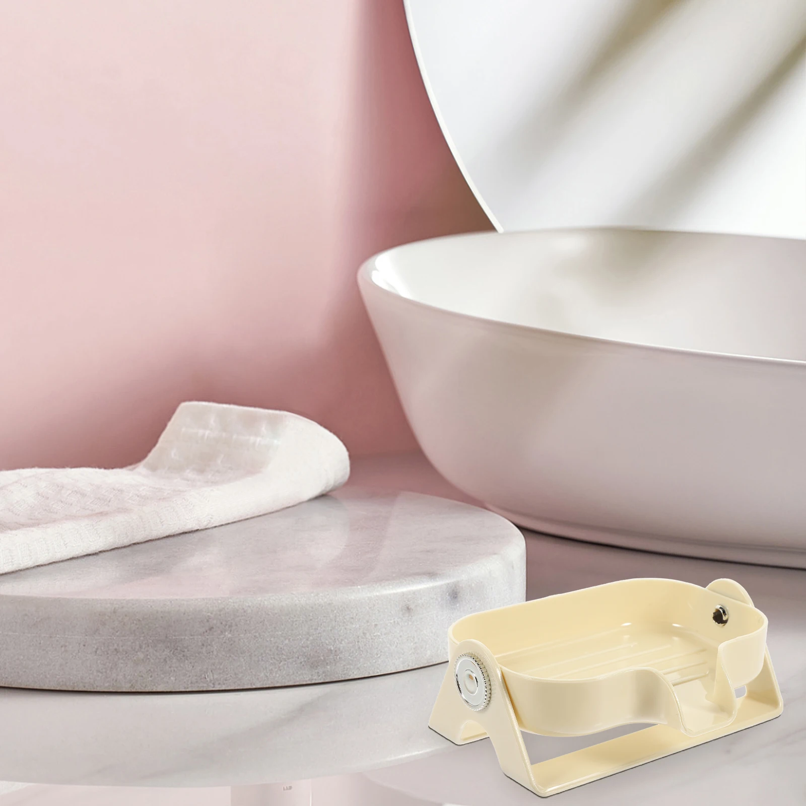 

Self-Draining Soap Dish Holder Tray Bathroom Kitchen Storage Pp Plastic Odorless Multifunctional Simple Design Sink