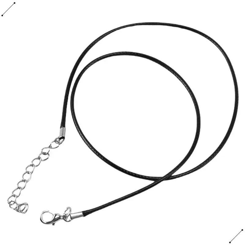 20 Pieces 20 Inches Black Waxed Necklace Cord With Clasp Bulk For Bracelet Necklace And Jewelry Making