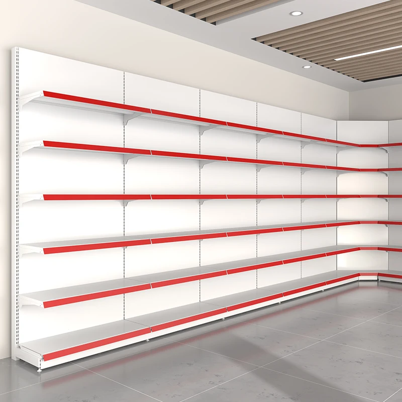 أرفف السوبر ماركت أرفف عرض السوبر ماركت متجر الراحة الوقاية أرفف متعددة الطبقات من جانب واحد على الوجهين #1