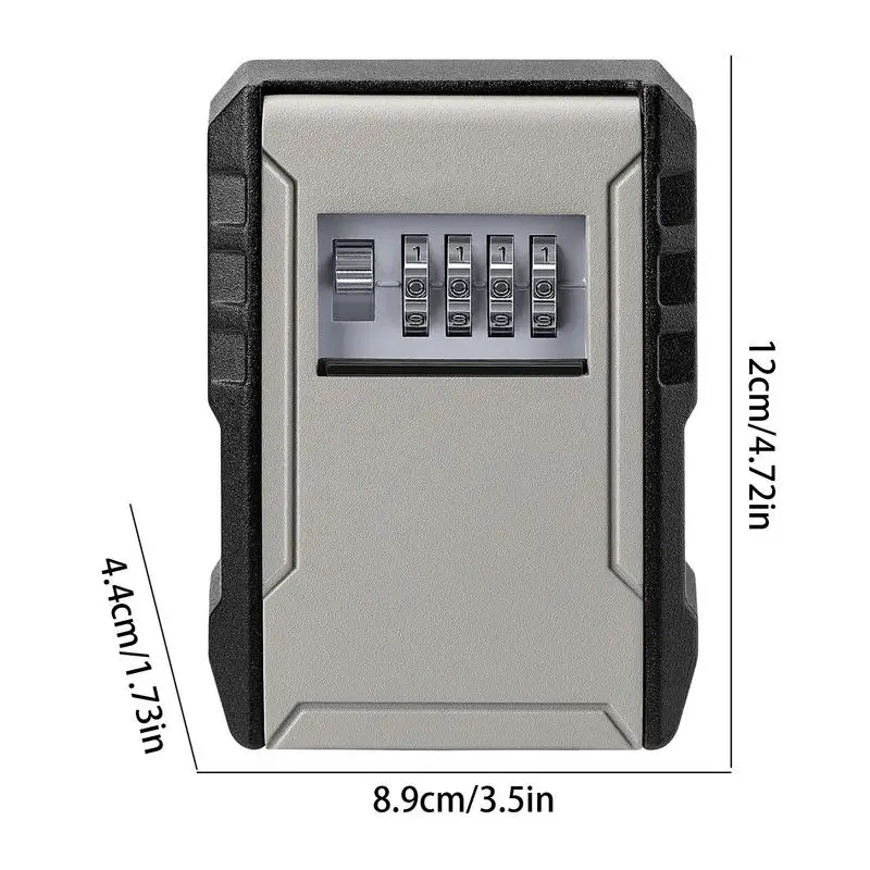 Combination Lock Box Key Security Lockbox With 4 Digit 12x8.9cm/4.72x3.5 Inches Removable Combination Wall Mount Lock Box Safe