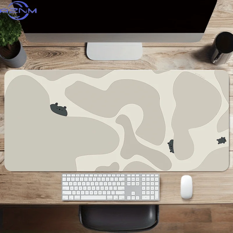 1pc Color Block Design Mouse Pad  cm, Non Slip Extended Table Mat, Cute Animal Pattern, Desk Mat for Office Home Decor, Soft Fab