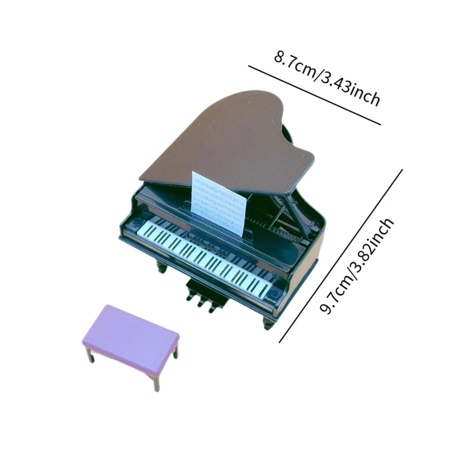 Pianoforte per casa delle bambole con ornamenti per sgabelli per casa delle bambole Playhouse in scala 1/6 1/12