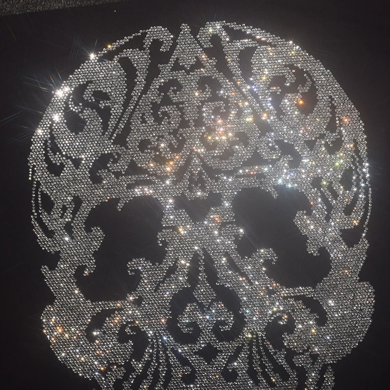 Floral Skull Rhinestone Transf - Hotfix Rhinestone Sheet recension och pris