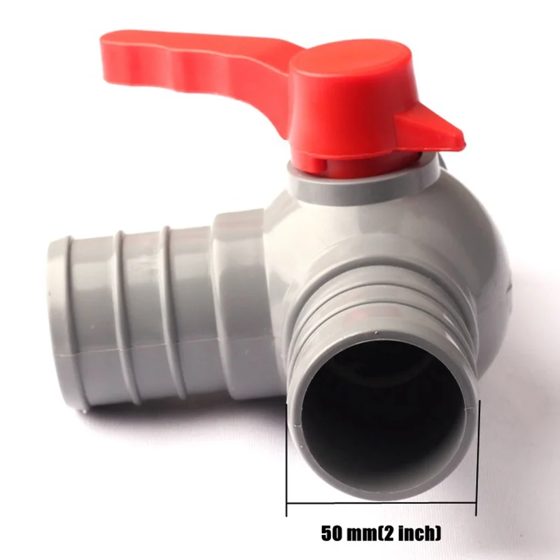 G 2\'\'/50mm Drip Irrigation Tape Equal Tee Ball Valve Connector PVC Material Thicken Durable Brand NNW Micro Spray/Drip Fittings