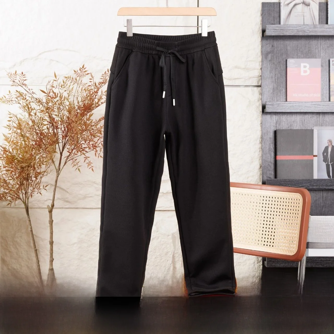 

Men's Winter Outdoor Casual Pants down Filled Warm Straight Leg Polyester Fiber Versatile for Men And Women