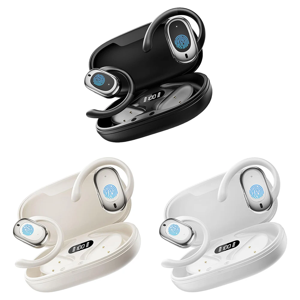 Auriculares con traductor TWS AI compatibles con Bluetooth, auriculares inalámbricos de oreja abierta en 144 idiomas con cancelación de ruido para profesionales