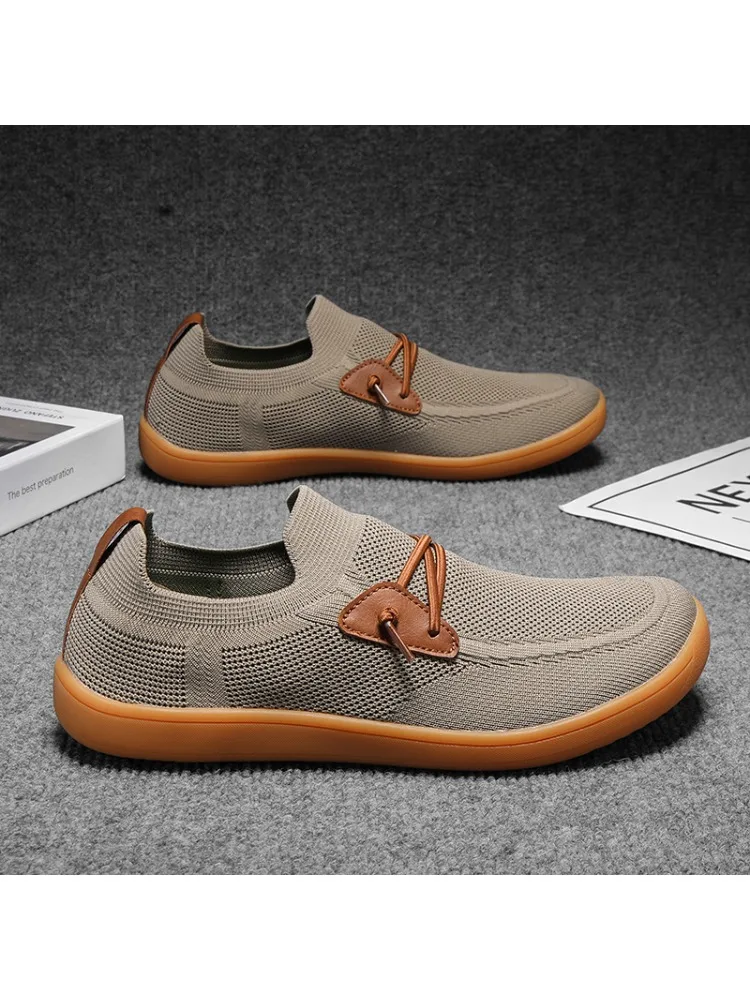 Wide Toe Box Shoes Men Barefoot Mesh Shoes Minimalist Zero Drop Casual Flat Sneakers for Wide Foot Plus Big Size 50 51 52 53 54