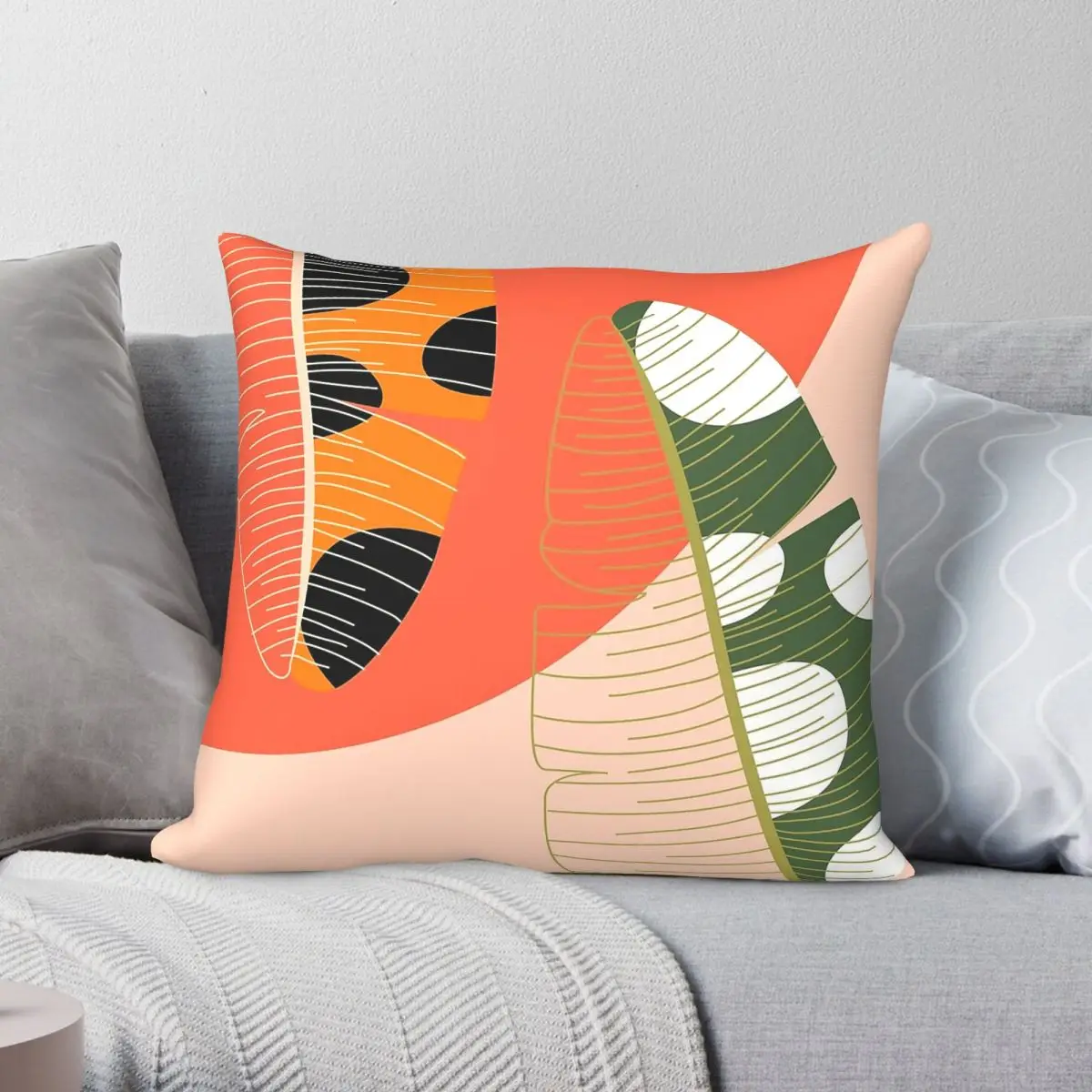 Palm Springs Paradise Square Pillowcase Polyester Linen Velvet Creative Zip Decorative Pillow Case Car Cushion Cover