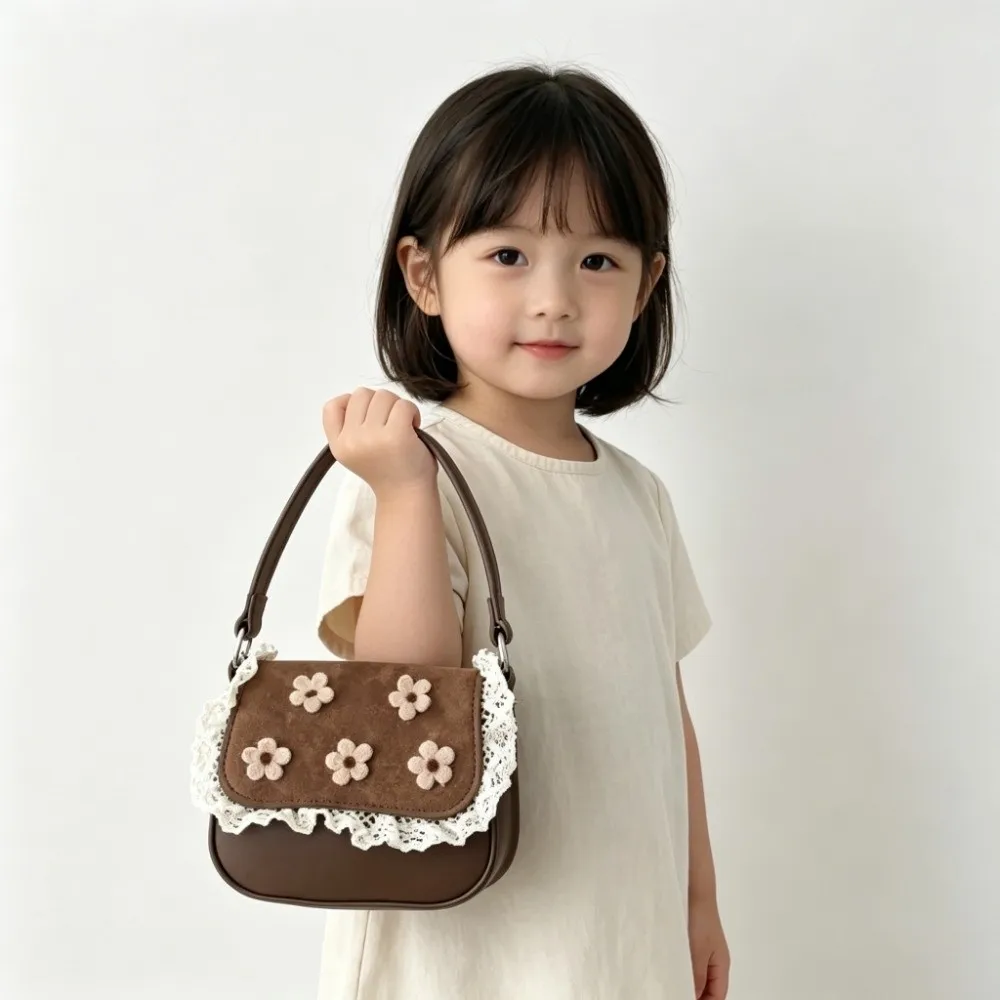 Fashion Flower Lace Decor Mini Handbag Mini Size Delicate Design Crossbody Bag Unique Design Small Capacity Girls Purse For