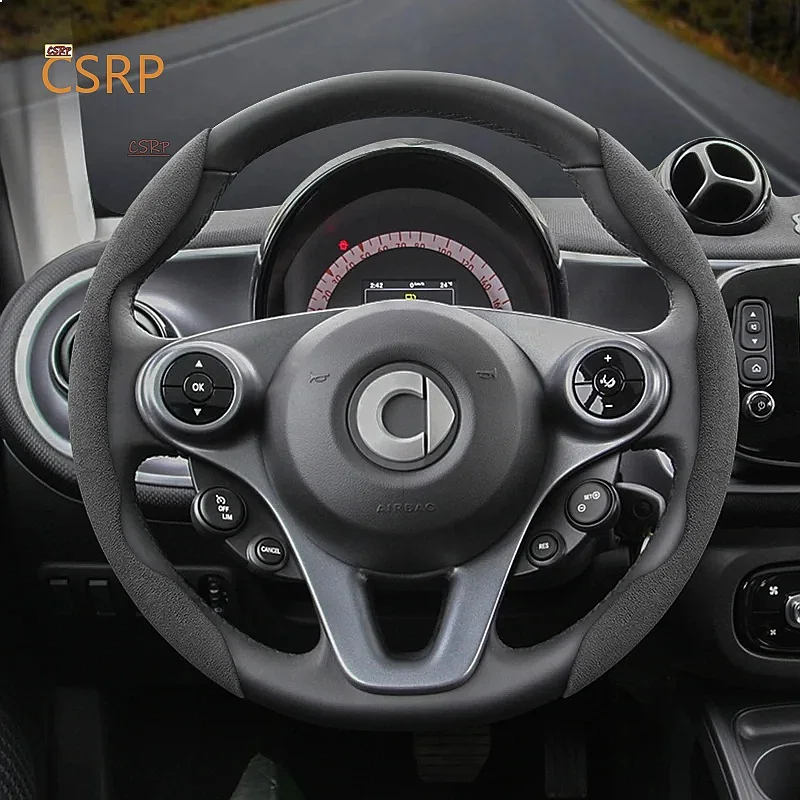 Suitable for Smart Suede Steering Wheel Cover Suitable for Fortwo 451 450 Tronsmart T7 453 Gauge Gbd2 1 3 Forfour Roadster