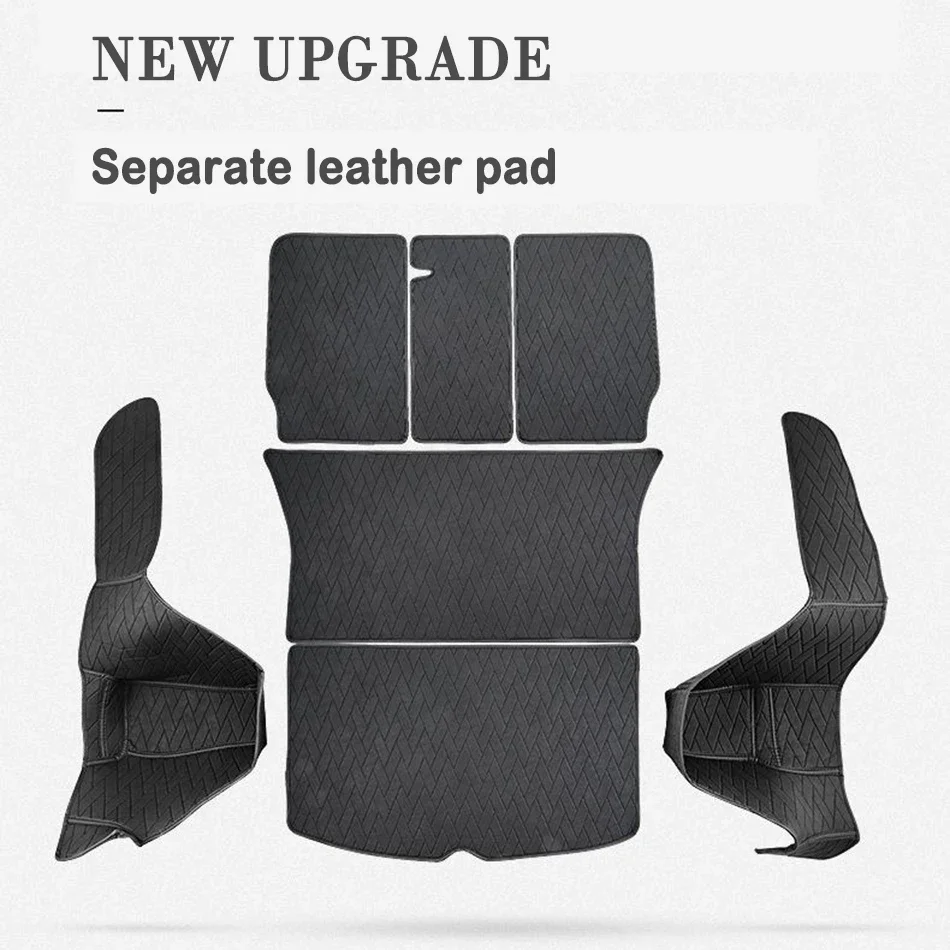 New Leather Trunk Mats Fully Surrounded Waterproof Cargo Liner for Tesla Model Y 3 Highland 2017 to 2023 2024 Trunk Accessories