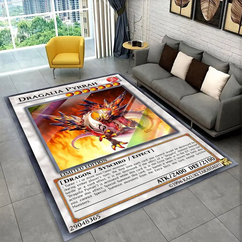 Yu-Gi-Oh Monster Card Cartoon Anime Carpet Rug for Bedroom Living Room Sofa Doormat Home Decor,Kid Game Area Rug Non-slip Gift view 6