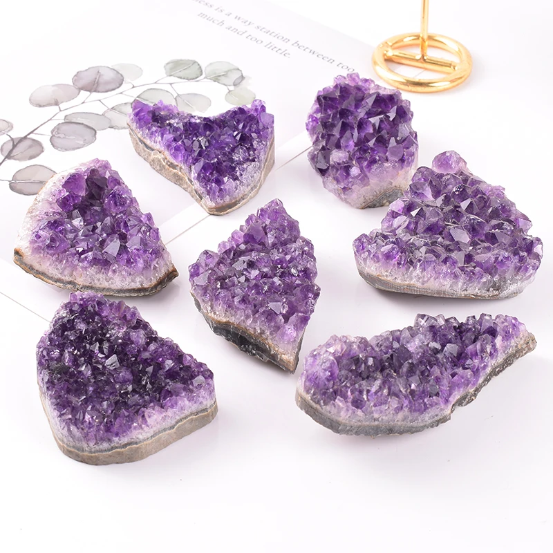 Natural Raw Amethyst Quartz Purple Crystal Cluster Healing Stones Specimen Home Decoration Crafts Decoration Ornament