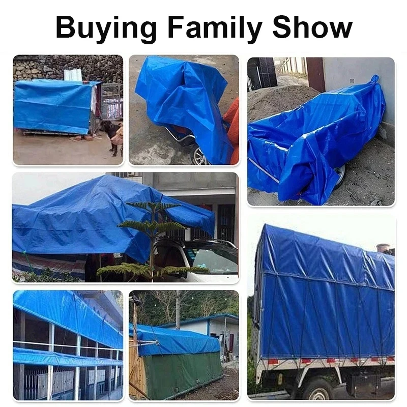 Tarpaulin 2m*1 2 3m*3 4 Awning Outdoor Blue Anti-Uv Tarp Rectangle Rain Shade Canopy Cover Camping Patio Car Beach Tent Carport