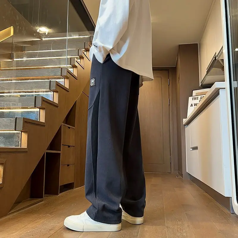 Slacks Autumn New 2026 Spliced Versatile Long Loose Straight Sports Men's Pants Baggy Harajuku Streetwear Harem Pants Men