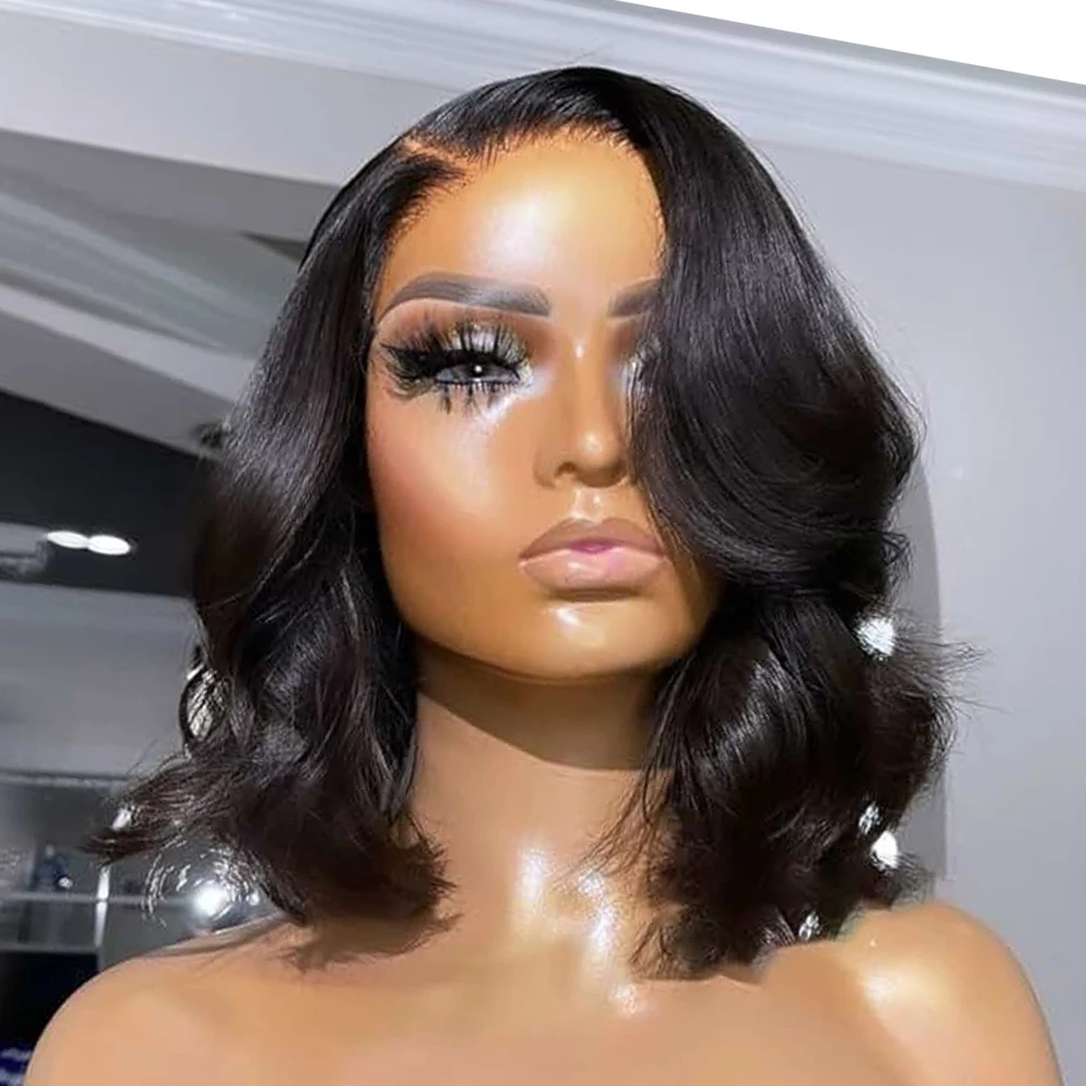 

Body Wave Short Bob Wig 230% Density Bob Wigs 13x4 Lace Front Wig 4x4 Transparent Lace Frontal Wig 100% Human Hair 10 14 Inches