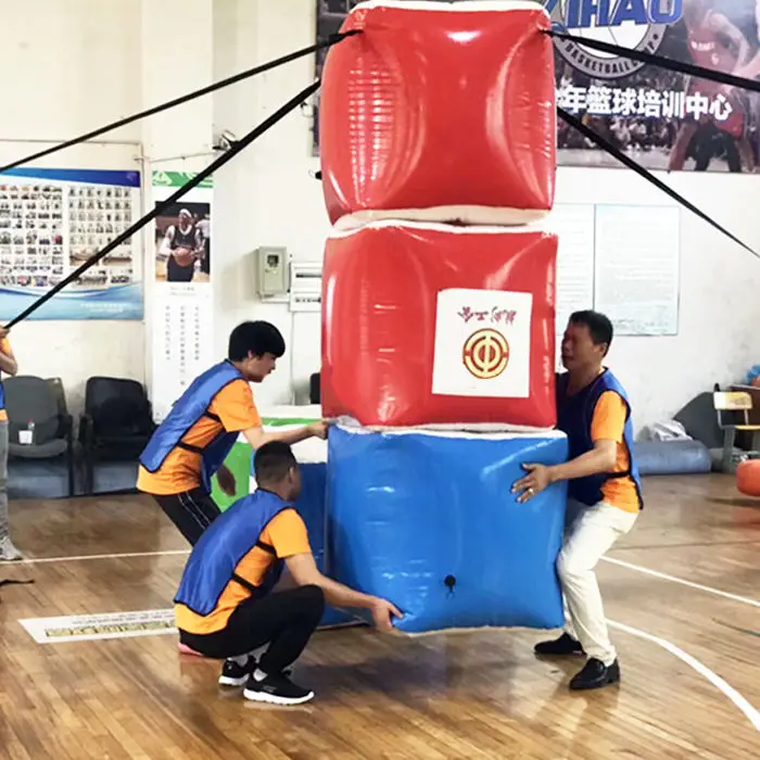 Huayue Hot-Selling Outdoor Square Manufacturer Fun Team Building Game Balance Exercise Inflatable Cube