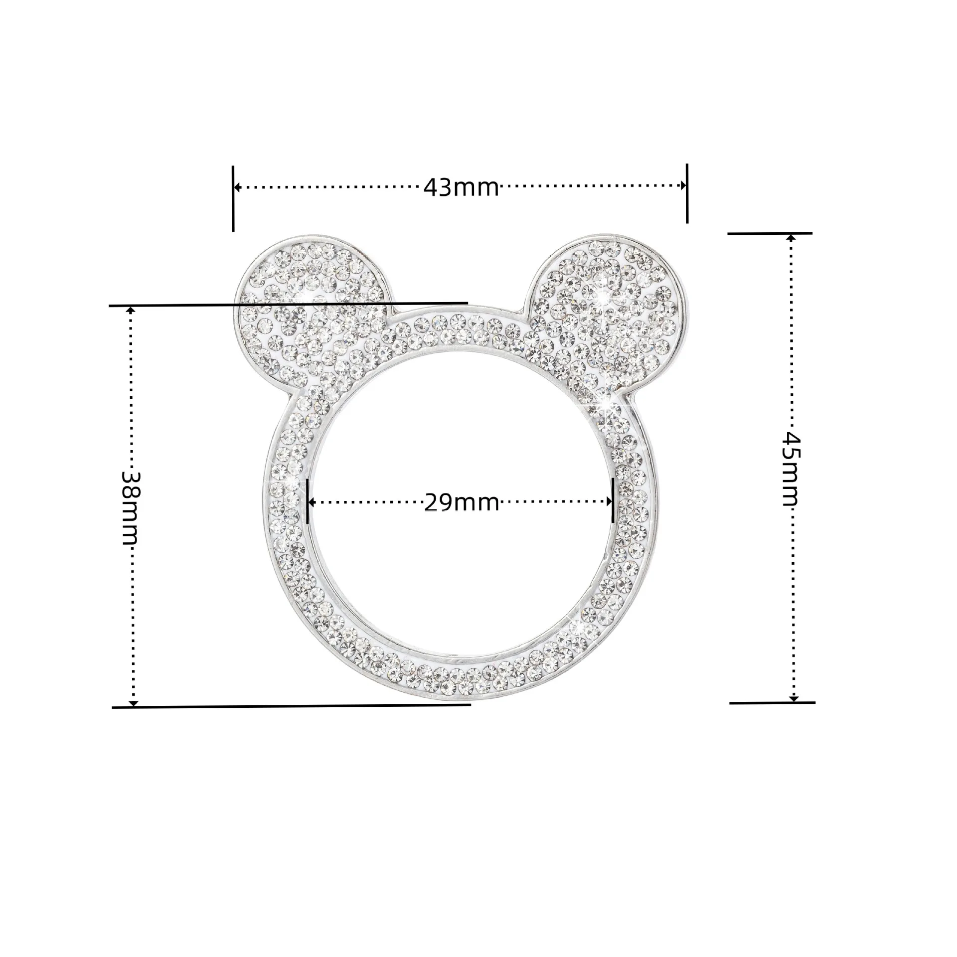 Cute Car One Click Start Button Decoration Circle Creative Diamond Crystal Ignition Ring Sticker Protective Cover Car Interior