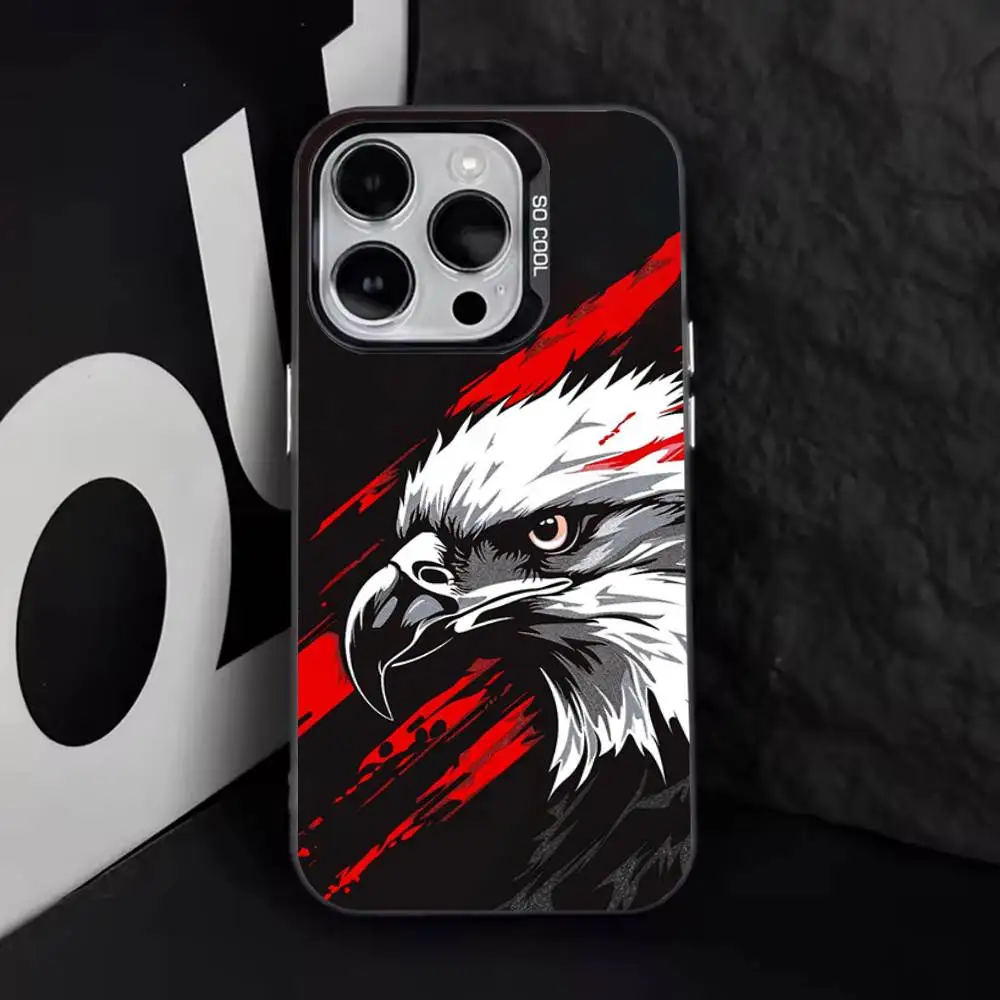 حافظة هاتف E-Eagle Cool Animal لهاتف iPhone 17,16,15,14,13,12,11,Pro,Max,Plus,E,Air,Mini Black Tpu