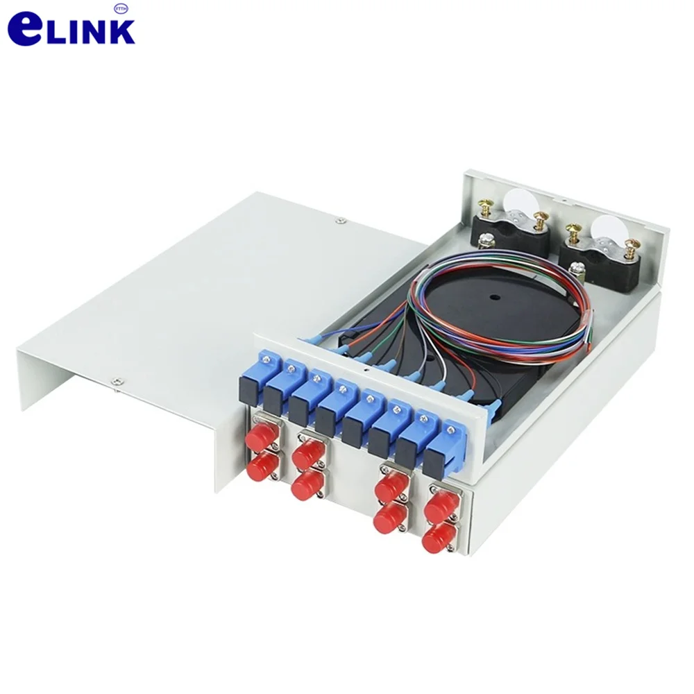 8-портовая оптоволоконная терминальная коробка, утолщенная полностью оборудованная пустая коробка SC LC FC ST, оптоволоконная коробка 4/6/8/16 ядер elink, 2 шт.