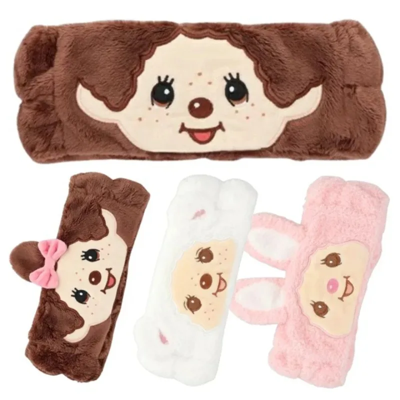 Kawaii Monchhichi Serie Besticktes Stirnband Cartoon-Charakter Niedliche Kreativität Damen Make-up Wasch-Stirnband Elastisches Stirnband Geschenk