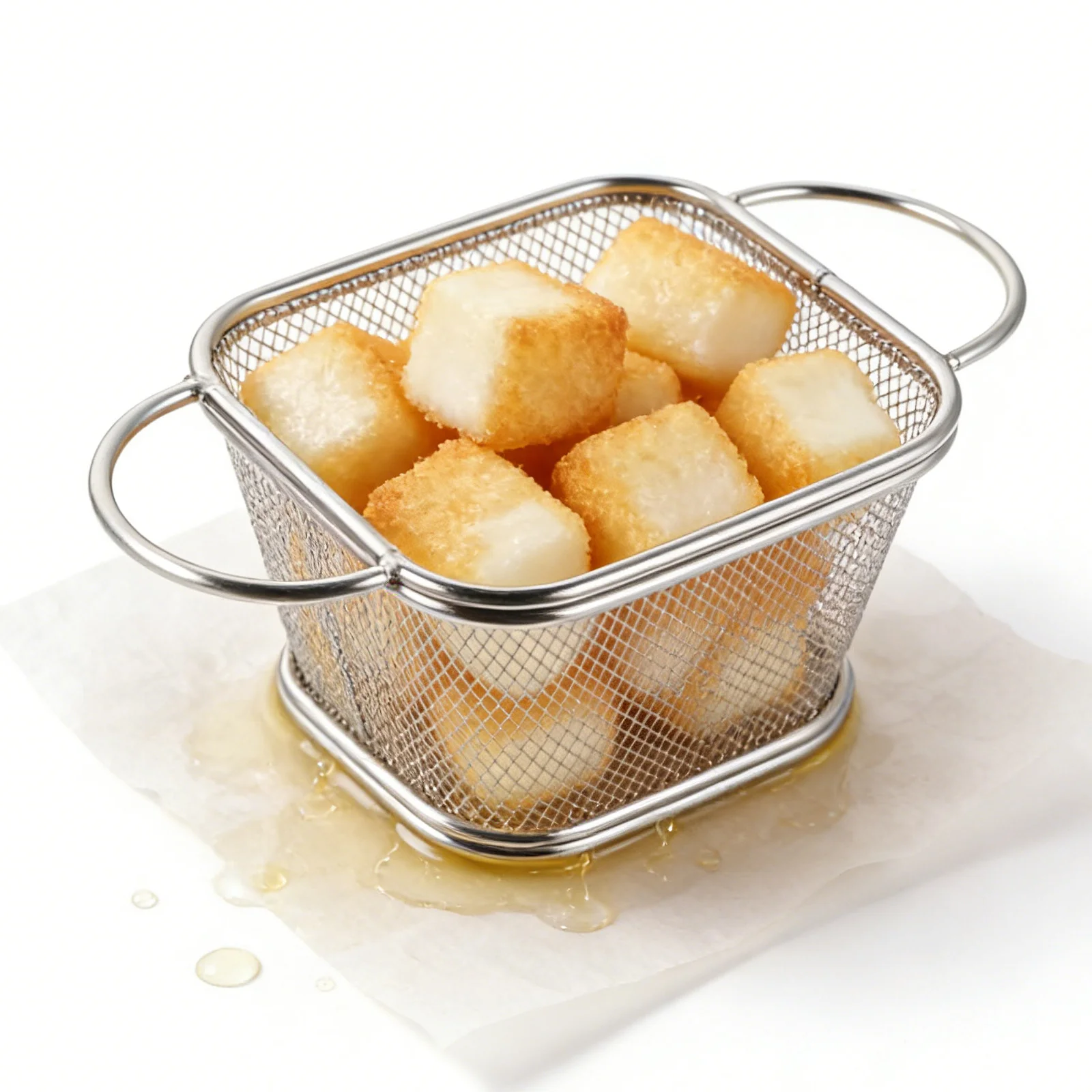 

Mini Square Stainless Steel Fry Basket Double Handle Mesh Chips Snack Tray for Frying Steaming Restaurant Barbecue Cooking Tool