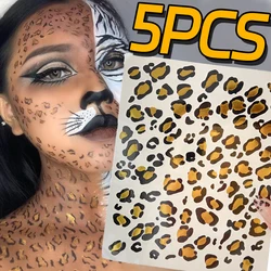 Leopard Print Temporary Tattoo Sticker Waterproof Disposable Tattoo Sticker Face Body Retro Water Transfer Fake Tattoos Decals
