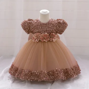 Ropa de 1er cumpleaños para niñas pequeñas, bonito vestido de bautismo con lazo para bebés, Vestidos elegantes de princesa para fiesta de boda, disfraz de Navidad