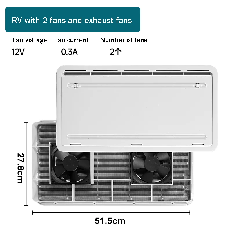 12V Ventilation Fan Side Vent Exhaust Fan 2 Way Inlet Outlet Exhaust Air Blower Side Mount for Trailer Caravan Yacht