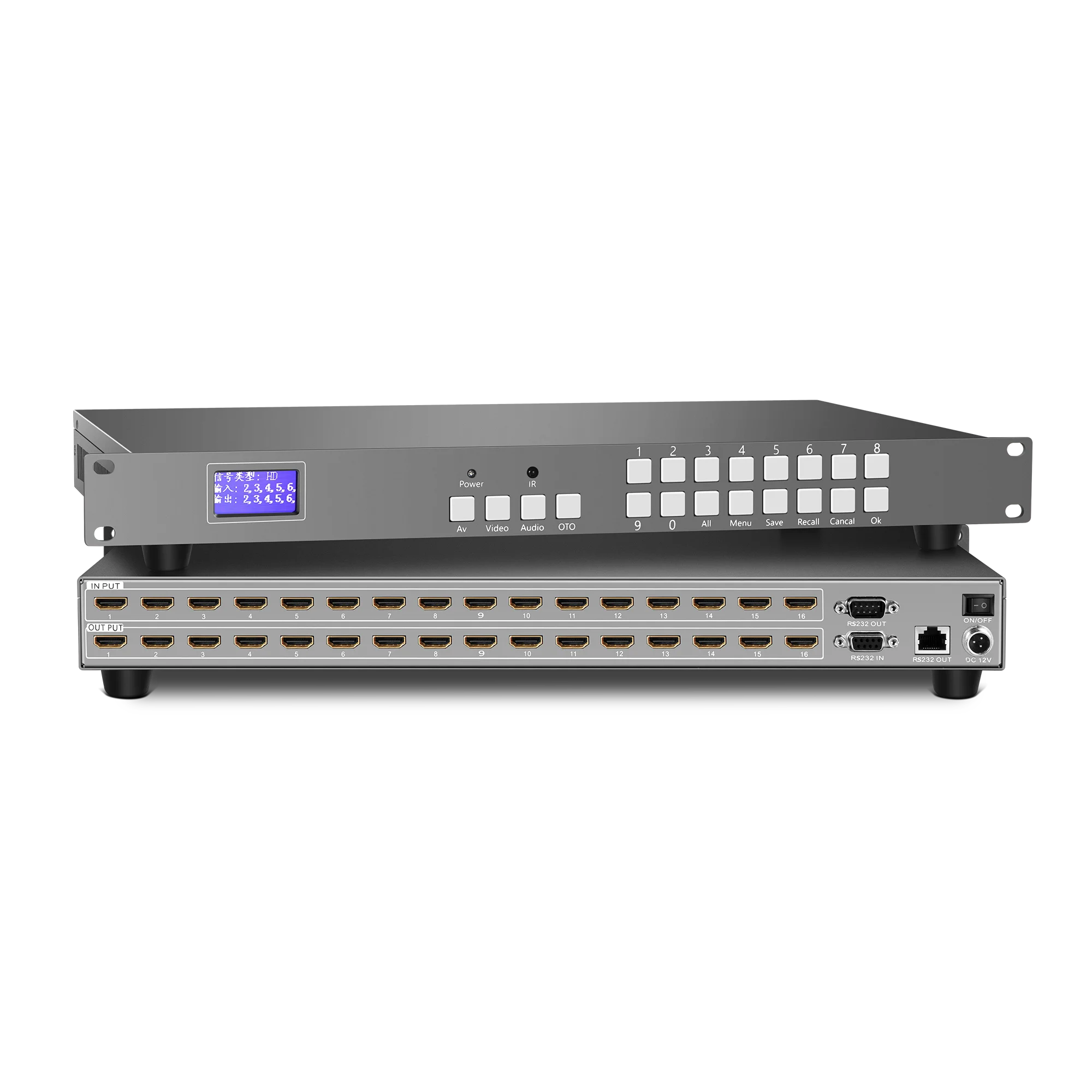 GEHR Integrated Video Matrix 16 Input 16 Output HDMI2K1616 RS232 Ethernet Control For Digital Signage Sports Bar AV System