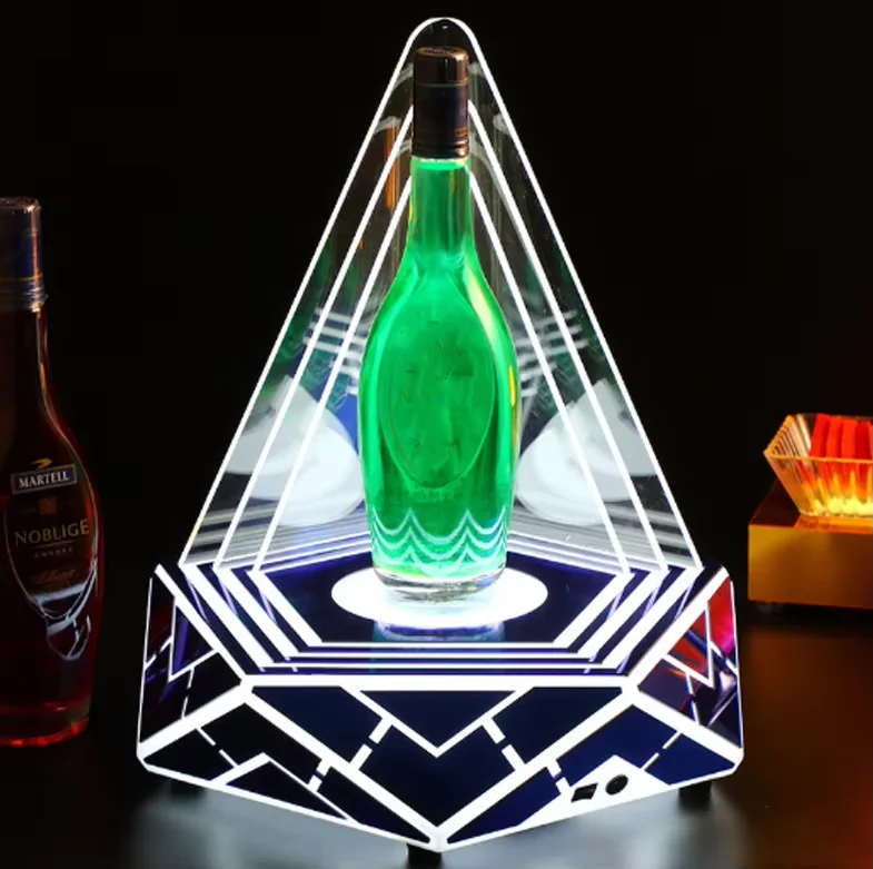 Luminous LED Wine Bottle Display Holder Modern Luxury Design Eco-Friendly Acrylic for Party Use
