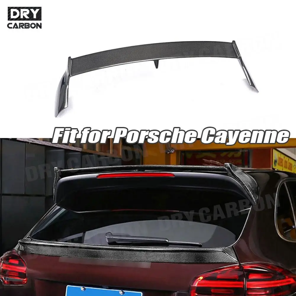 Car Accessories Carbon Fiber Rear Spoiler Boot Roof Middle Wings for Porsche Cayenne 958 SUV GTS S Sport 2015 2016 2017 Bodykits