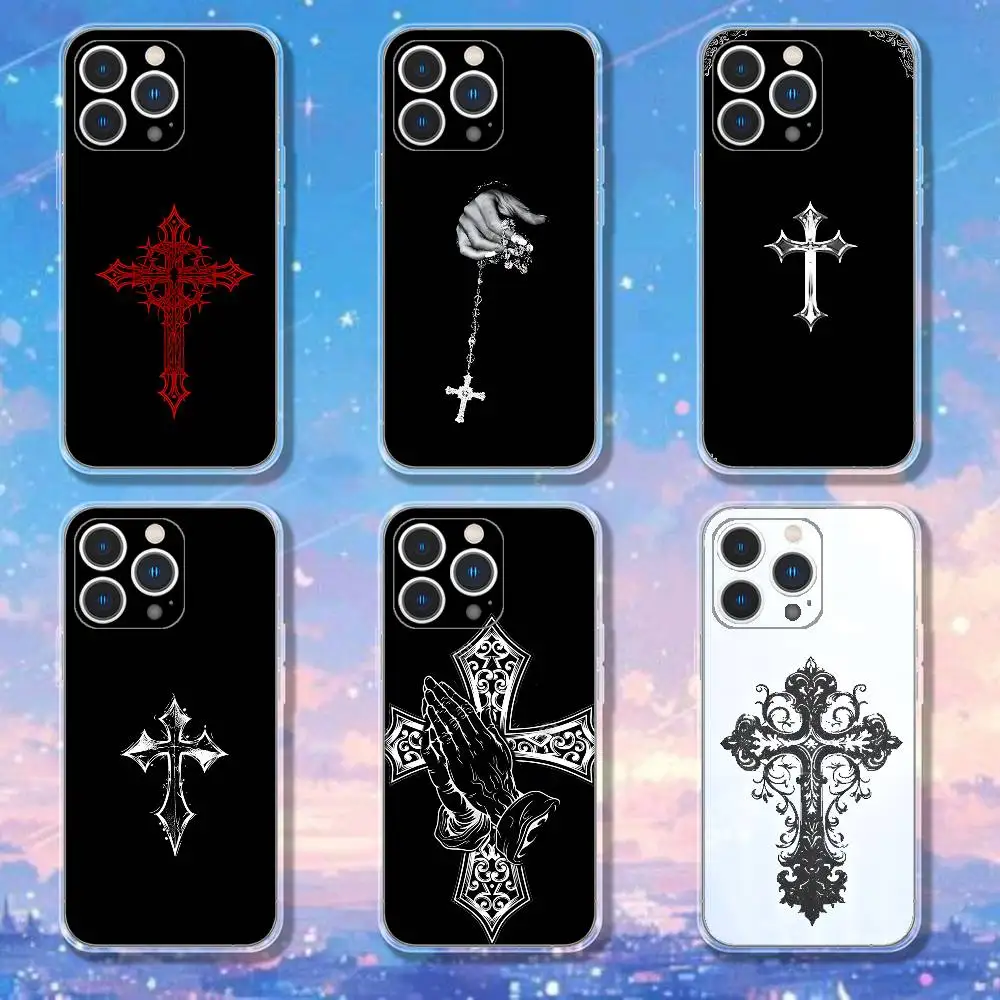 

G-Gothic cross symbol Phone Case For iPhone 17,16,11,15,13,14,12,Air,Mini,Plus,Pro,Max,Plus,E Clear Soft Shell
