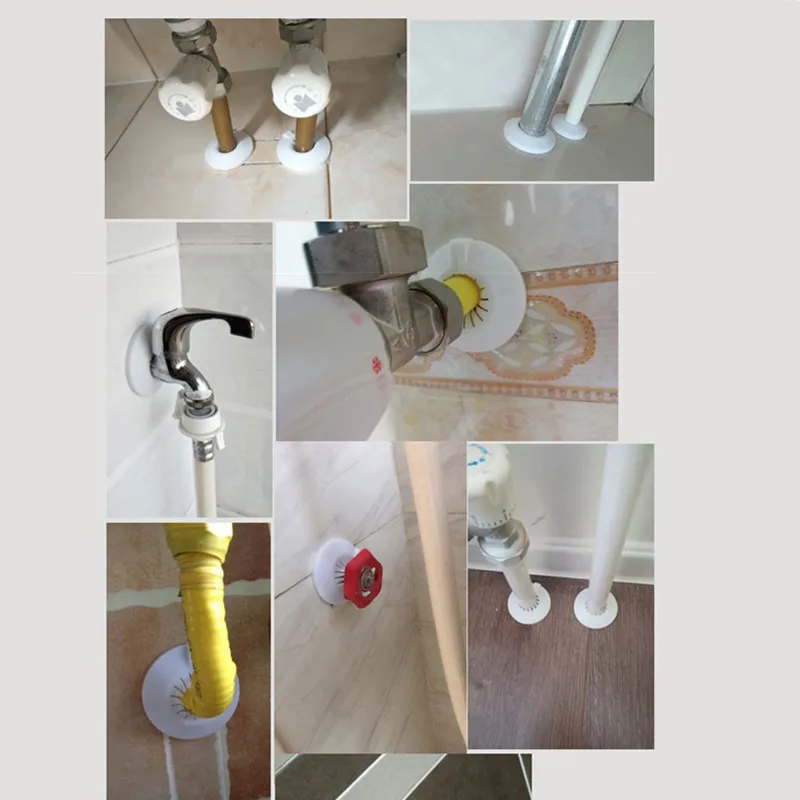 2 pçs redonda decorativa capa de plástico pp parede buraco duto pipeline capa válvula plug tubulação cozinha chuveiro acessórios para casa