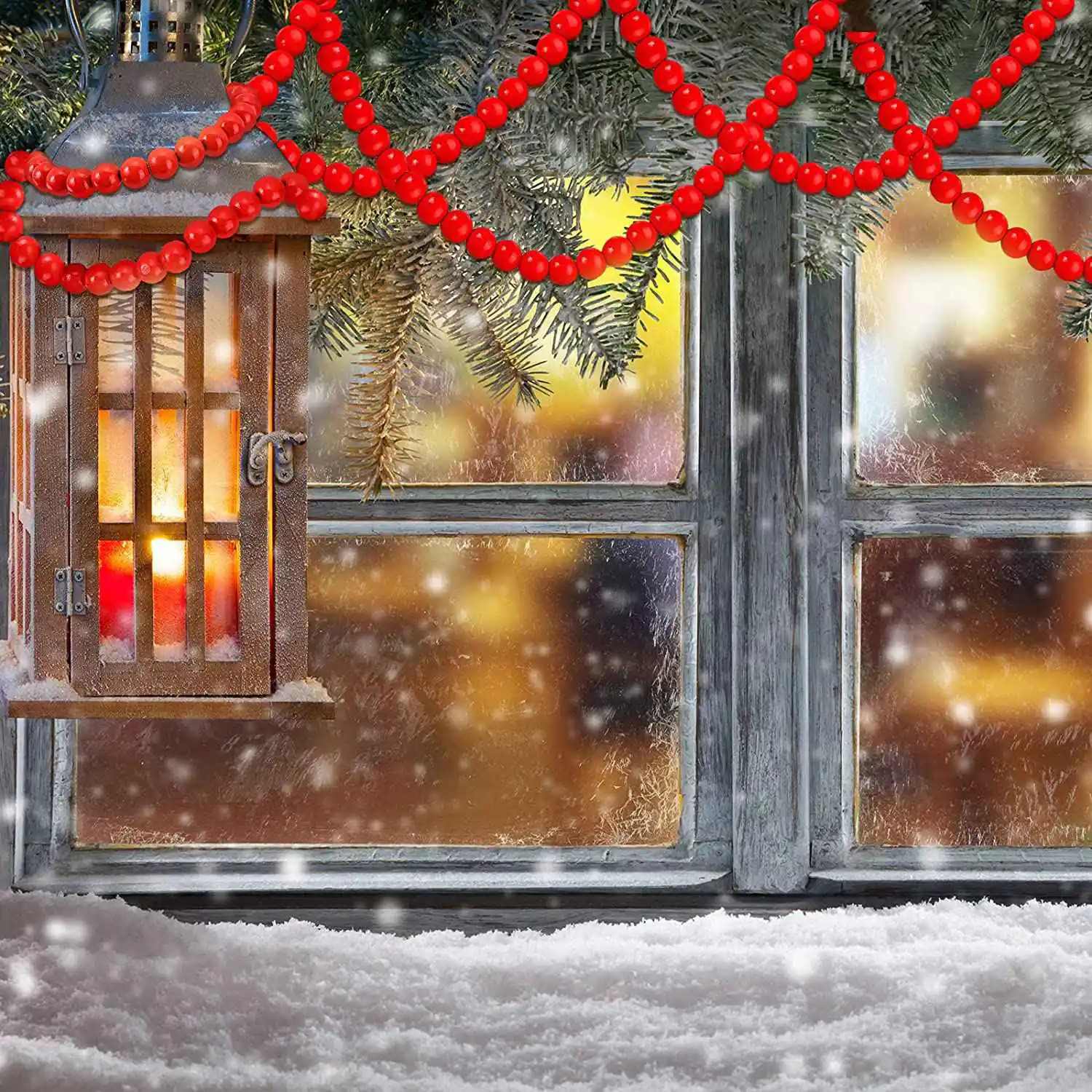 

【EFFICIENT 】500 Pcs Wooden Beads Rustic Decoration Garland Wood Spacer Loose Farmhouse Wooden Bead For DIY Craft Party Supplies