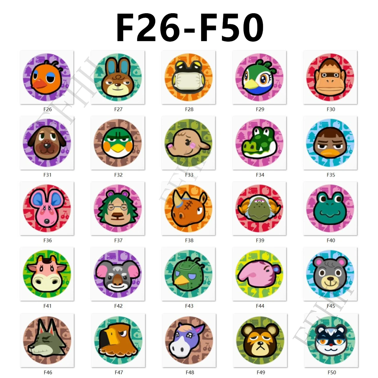 

F26-F50 Various Amxxbo Card Hot Game Animal Croxxing: New Horizons cute roles NS Set Collect Mini NFC Coin Cards Julia Dobie