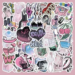 10/60PCS Pink Kawaii Y2K Domi Girls Gothic Stickers Cute Anime Aesthetic Decals Phone Suitcase Laptop Stationery Car Toy Sticker