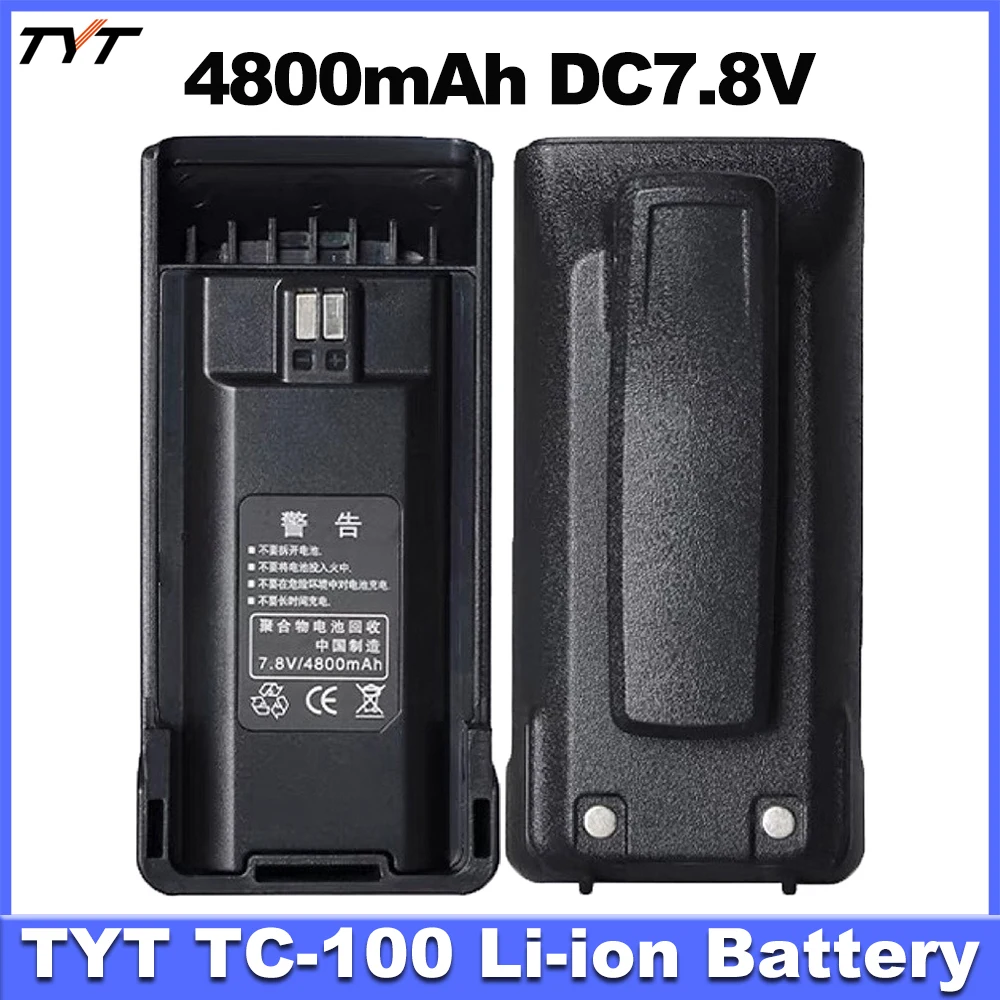 TYT TC-100 Li-ion Battery 4800mAh DC7.8V Original for TC-100 TC-390 TC-8200 TC-A26 2-Way Radios Extra Accessory