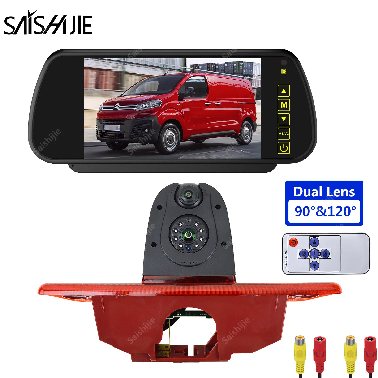 Dual Lens Brake Light Reversing Backup Camera for Citroen Jumpy/SpaceTourer/Peugeot Expert/Traveller Toyota ProAce(2007-2016)