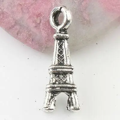 

24pcs 17x5mm ,hole:2mm Tibetan Silver color 3D tower design charms EF0080