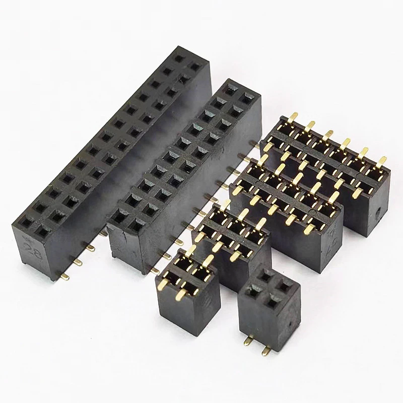 50pcs 2.54mm SMT 2*3P/4/5/6/8/10/12/15/20/40Pin Dual Double Row Horizontal SMD Gold Rohs Reflow PH8.5 Female Pin Header Socket