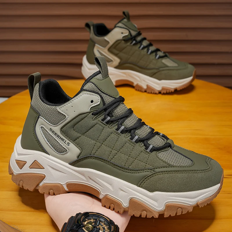 Men's Outdoor Sports Shoes Spring Winter Ankle Boots Men's Adventure Hiking Shoes Anti Slip Outdoor Anti Slip Hiking Shoes