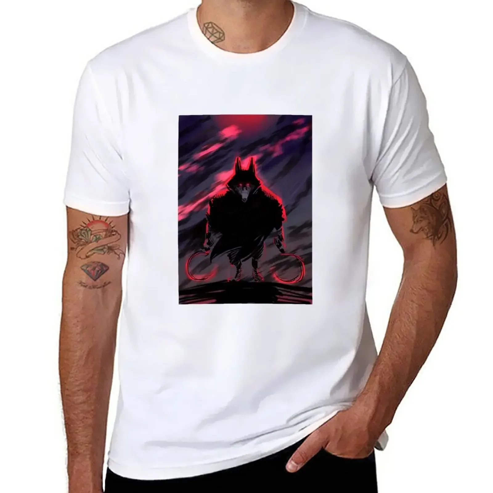 summer top vintage aesthetic clothes mens graphic t-shirts Death Wolf Puss In Boots 2: The Last Wish T-Shirt Short Sleeve